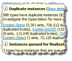 Duplicate instances analysis issue