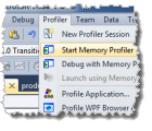 Start memory profiler from Visual Studio