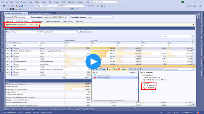 Run tests using the Visual Studio Test Explorer