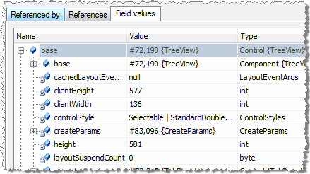 Instance field values